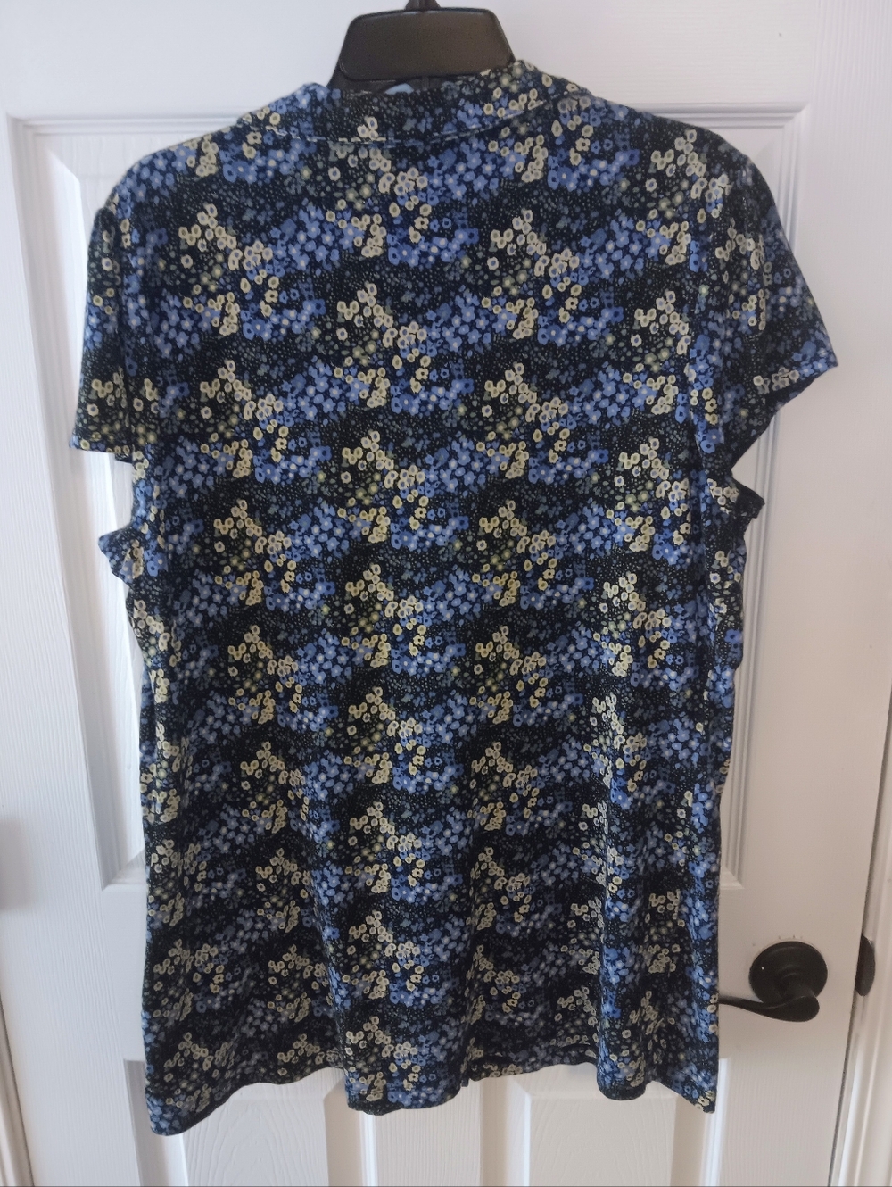 Style & Co. Button-Front Floral Short Sleeve Tunic Shirt Blouse - Picture 4 of 4